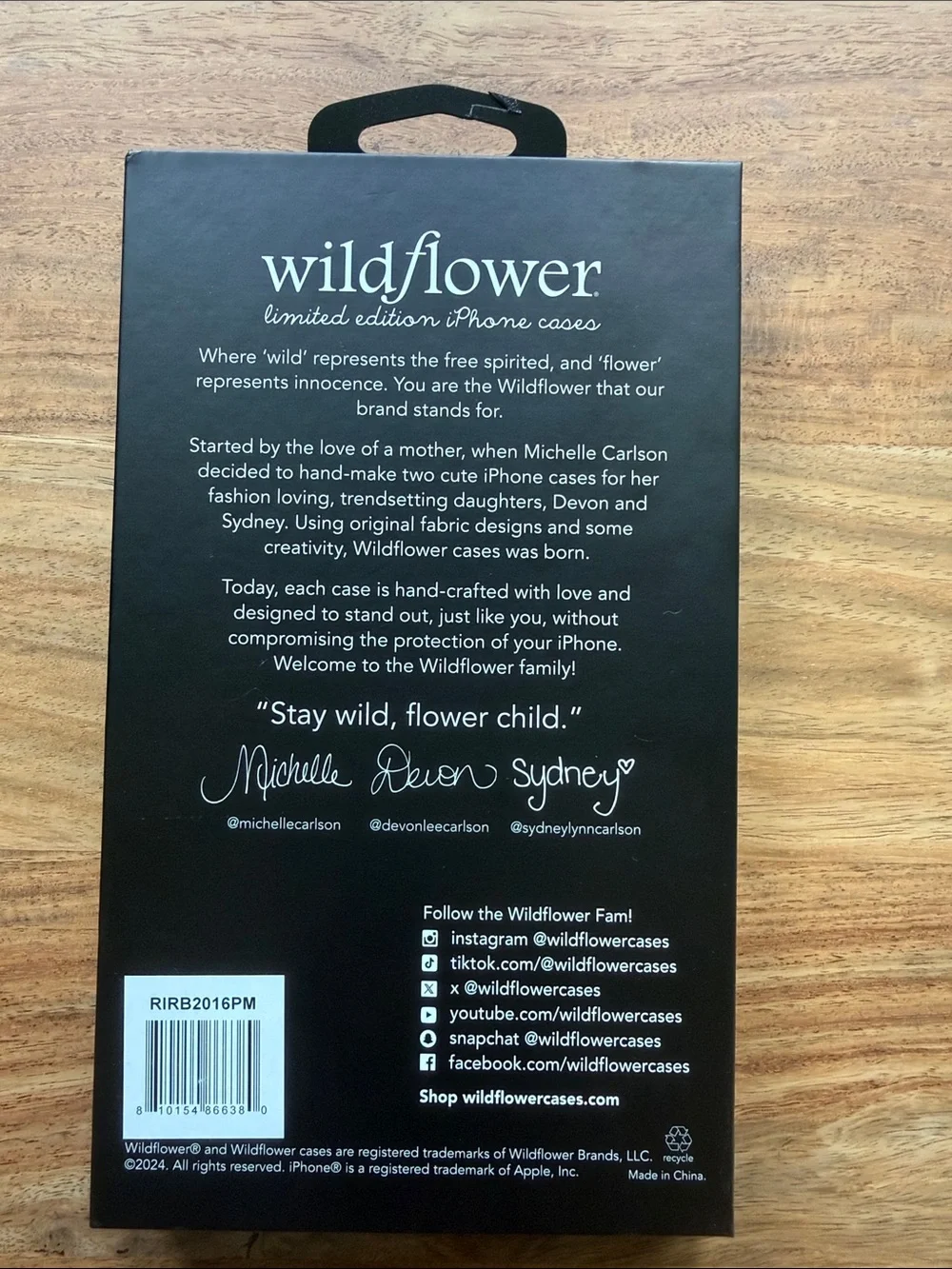 Wildflowers iPhone 16 Pro Max Case - Pastel Pink with Blue Ribbon Art - NIB